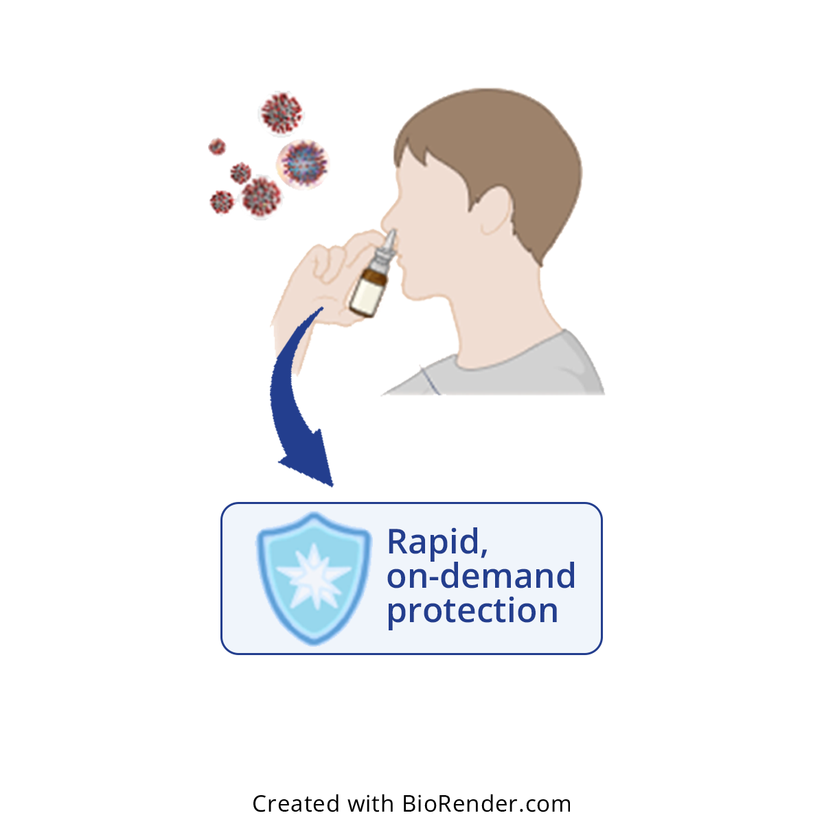 Broad spectrum antiviral nasal spray for rapid, on demand protection