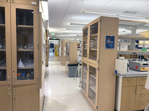 Open format laboratory space in the Center for Clinical Pharmaceutical Sciences Open format laboratory space in the Center for Clinical Pharmaceutical Sciences